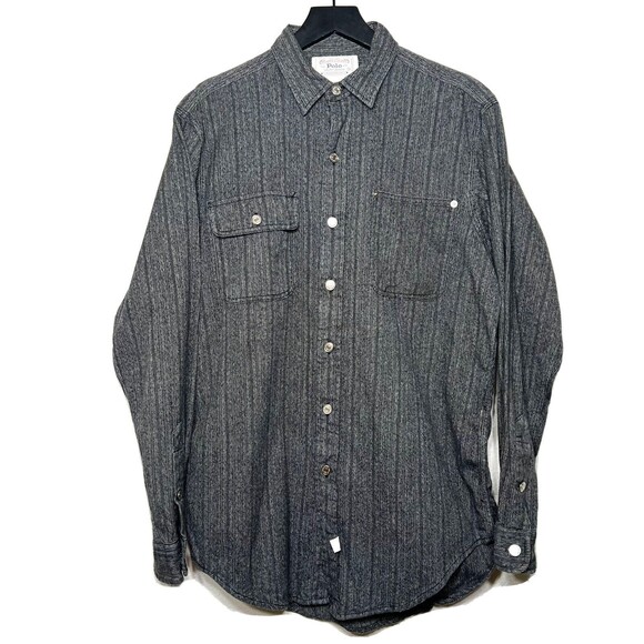 Polo by Ralph Lauren Other - Vintage Polo Ralph Lauren Dungarees Work Shirt 90s Herringbone Metal Buttons M